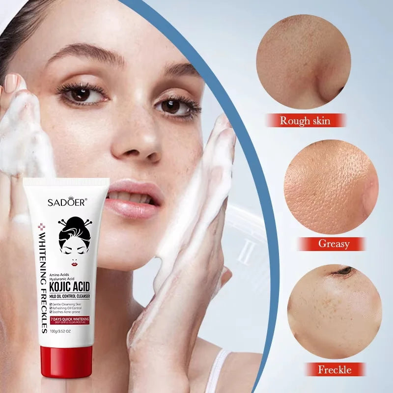 SADOER Kojic Acid Facial Cleanser – Oil Control & Brightening Foaming Facial Cleanser Oasis Select