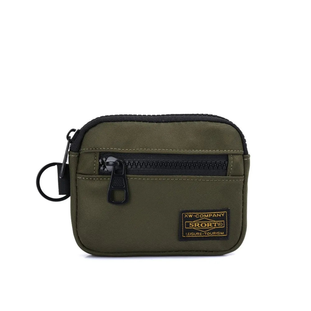 Fashion Canvas Coin Purse Card Holder Solid Color Storage Bag Zipper Earphone Bag Boy Oasis Select dark green