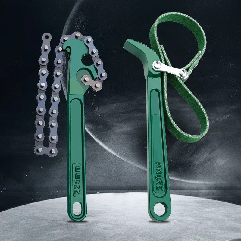 JUSTINLAU 1PC Multi Functional Pipe Fitting Tool Belt Wrench for Opening Pipe Fitting Ring Filter Chain Wrench Oil Filter Wrench Oasis Select