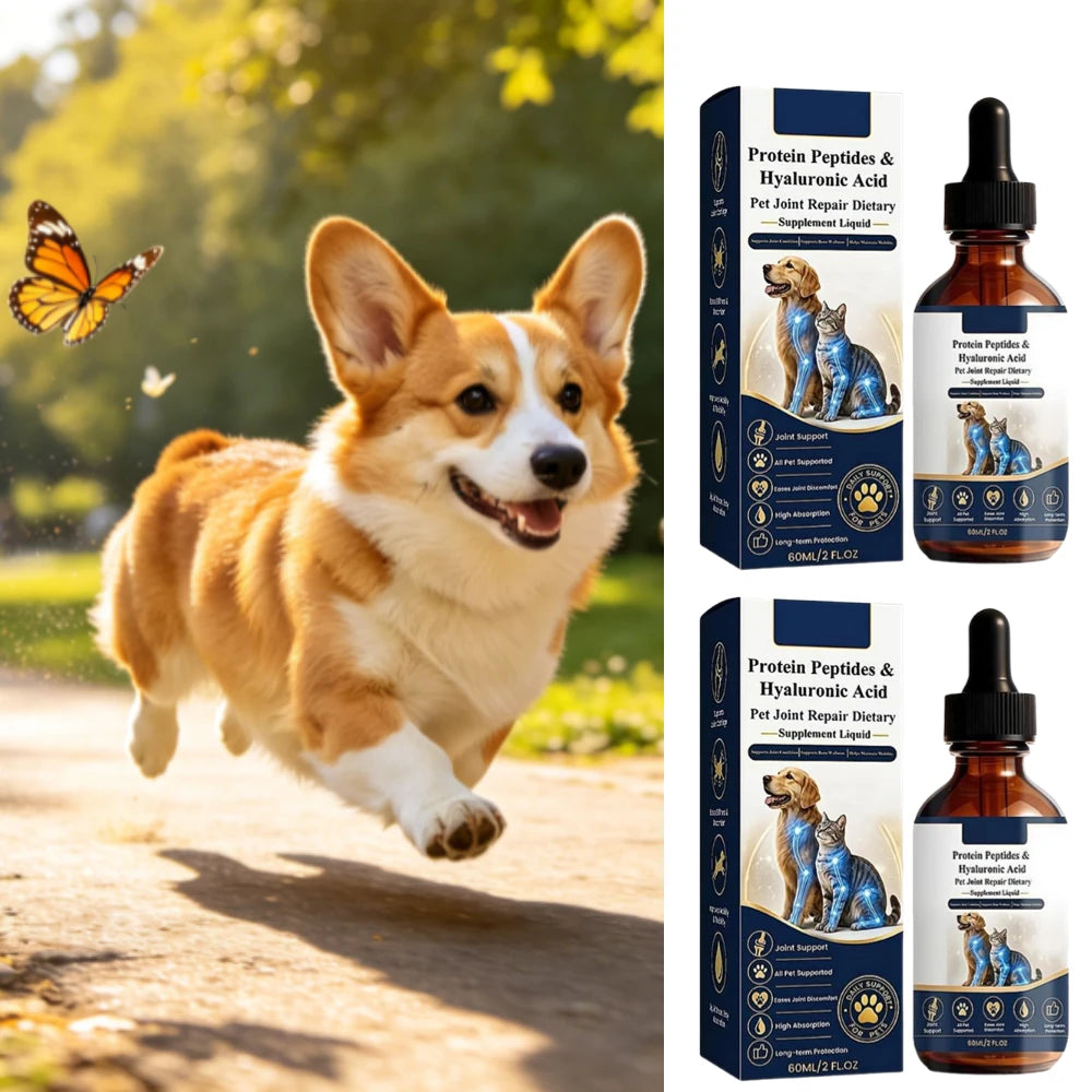 60ML Dog Joint Supplement Liquid Natural Protein Peptides & Hyaluronic Acid Dog Joint Support Improved Mobility For All Ages Dog Oasis Select
