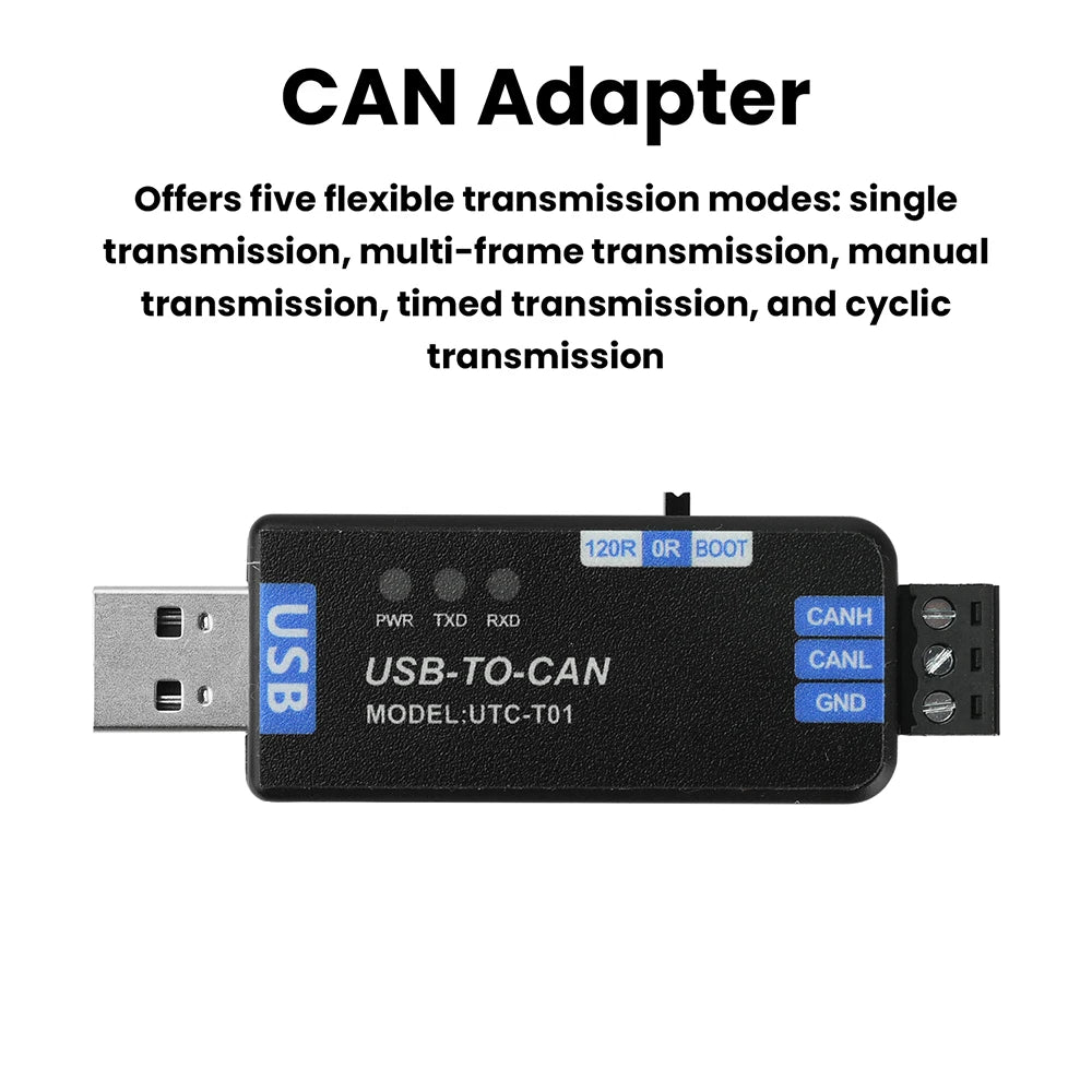 USB to CAN Converter Adapter CAN Bus Analyzer Communication Module CAN 2.0A Protocol Support Industrial Tester Oasis Select