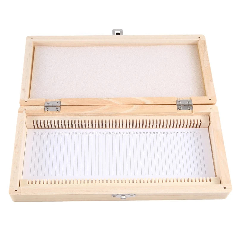 Wooden Slide Storage Box, Holds 50 Slides, Microscope Slide Box Easy Install Easy To Use Oasis Select