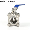 Stainless Steel BSP Thread Welding 1/2 "3/4" 1 "2" Ball Valve Three Piece Manual DN15 20 25 32 40 50 Industrial Pipeline Valve Oasis Select DN40 1.5 inches 304 Lightweight