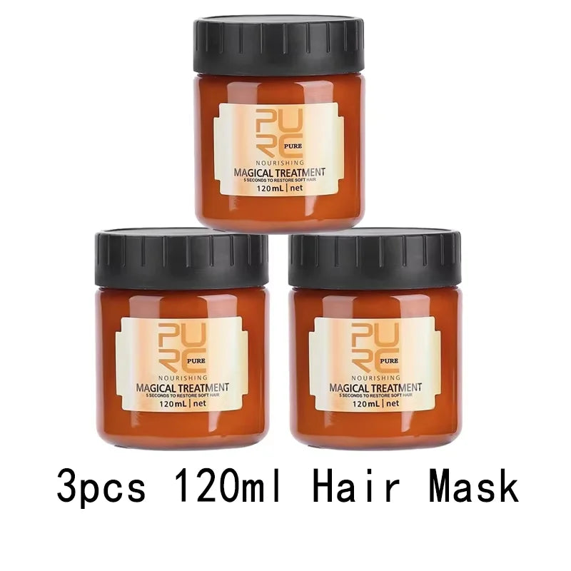 PURC Argan Oil Hair Mask Repair Damaged Frizz Masks Nourishing Smoothing Magic Hair Treatment Conditioner Hair Care Oasis Select 3 x 120ml