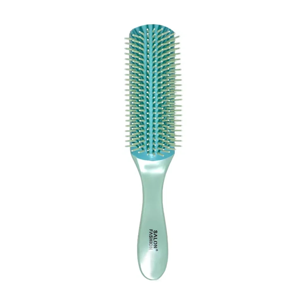 9-Row Detangling Hair Brush – Cushion Scalp Massage Comb Detangling Hair Brush Oasis Select MR140-green