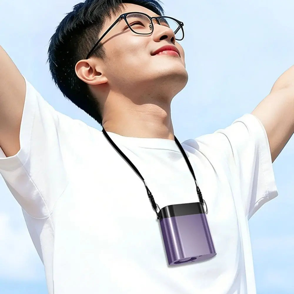 Portable Hand Free Waist Clip Fan Rechargeable Strong Airflow Hanging Neck Fan LED Display High-Speed Mini Electric Fan Working Oasis Select