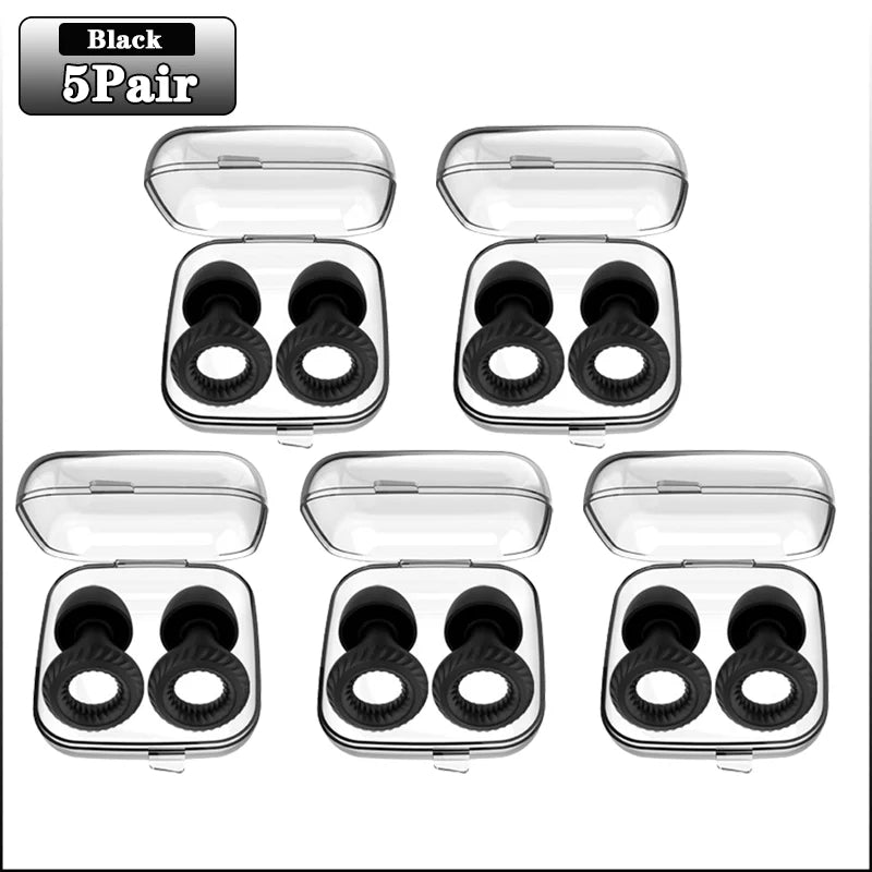 20Pairs Soundproof Silicone Sleep Anti-sound Earplugs Sleep Sleep Special Anti-noise Learning Ear Plugs Noise Cancelling Earplug Oasis Select Black-5Pairs