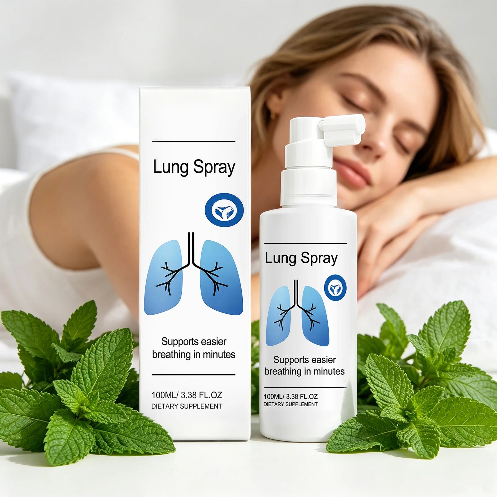 Organic Herbal Lung Cleansing Spray Effective Dissolve Mucus Relieve Throat Dryness Support Respiratory Health Soothe Breathing Oasis Select