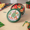 Round Christmas Tinplate Candy & Cookie Gift Tin Box | Santa