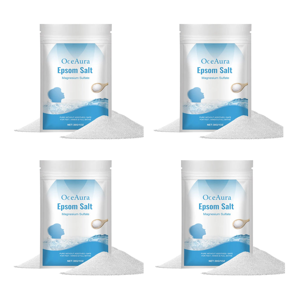 OceAura Epsom Salt Bath Soak – Magnesium Sulfate Body Scrub Epsom Salt Bath Soak Oasis Select 120g in bags Epsom Salt