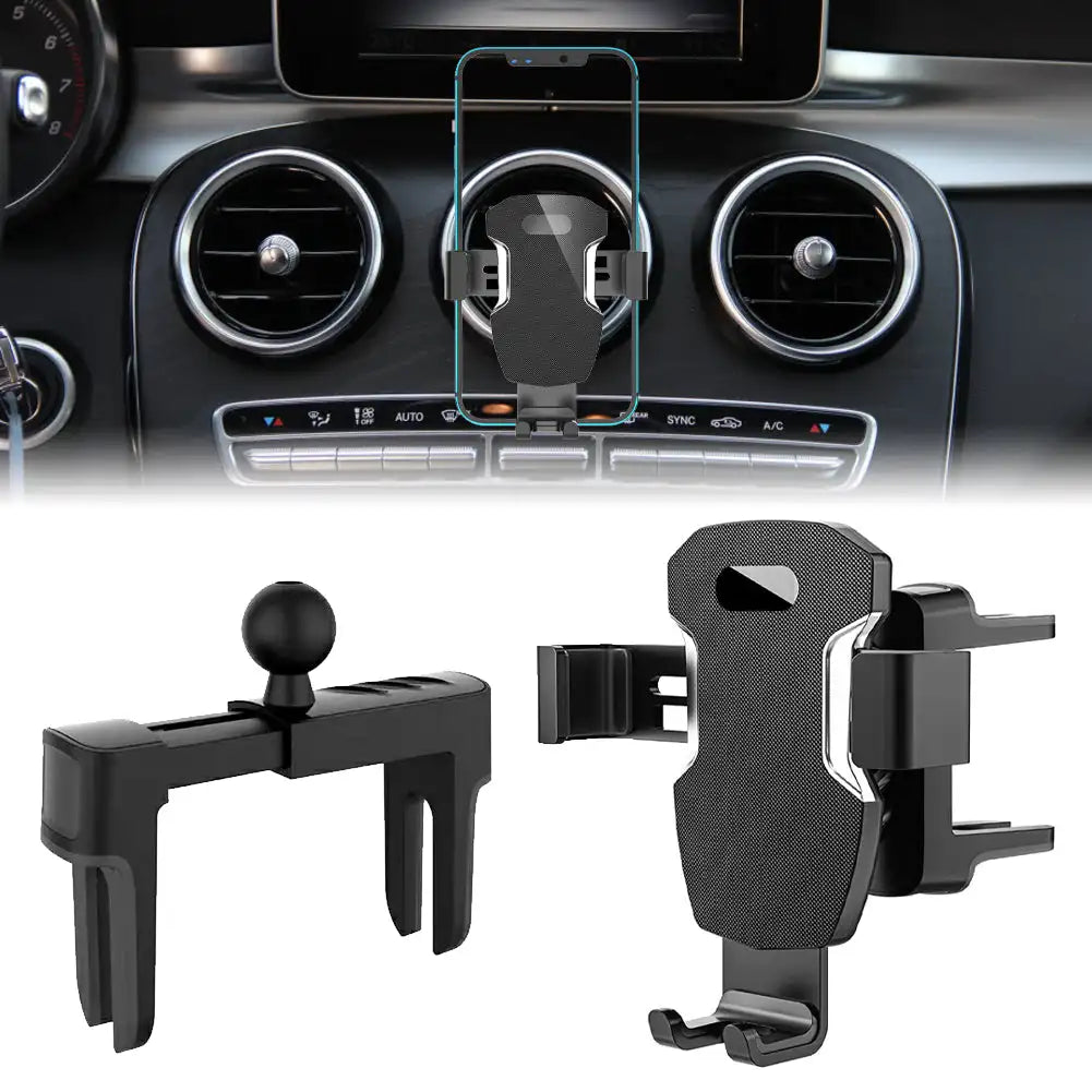 Universal Car Phone Mount – Round Air Vent, One-Hand Gravity Lock
