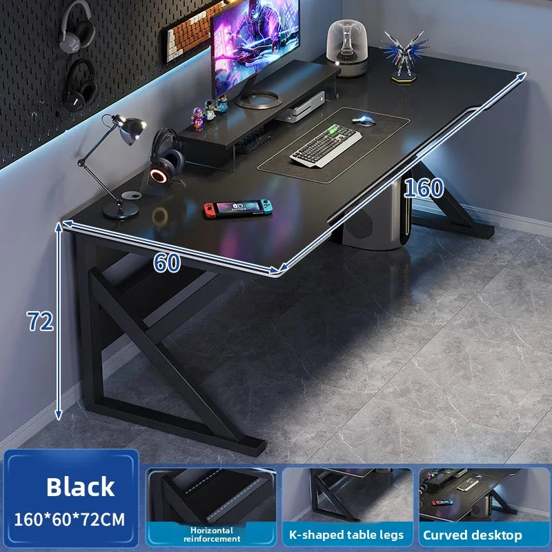 Gaming table Modern simple desktop video game competitive table Simple office learning computer table Oasis Select Black-160-60cm
