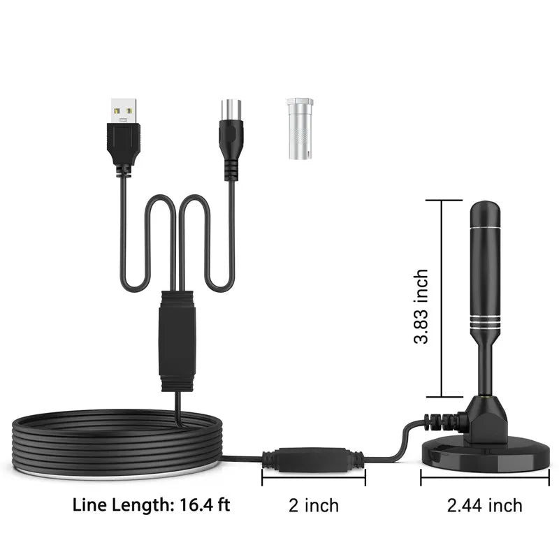 Indoor Digital TV Antenna HDTV Terrestrial DVB-T Dual Amplifier Antenna for Clearer Reception Oasis Select WHITE
