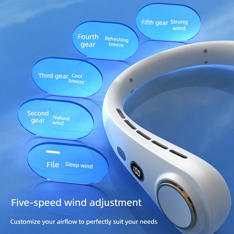 Neck Fan Portable Rechargeable Long Battery Life Small Bladeless Wearable for Outdoor Sports Travel Office Students Cooling Oasis Select