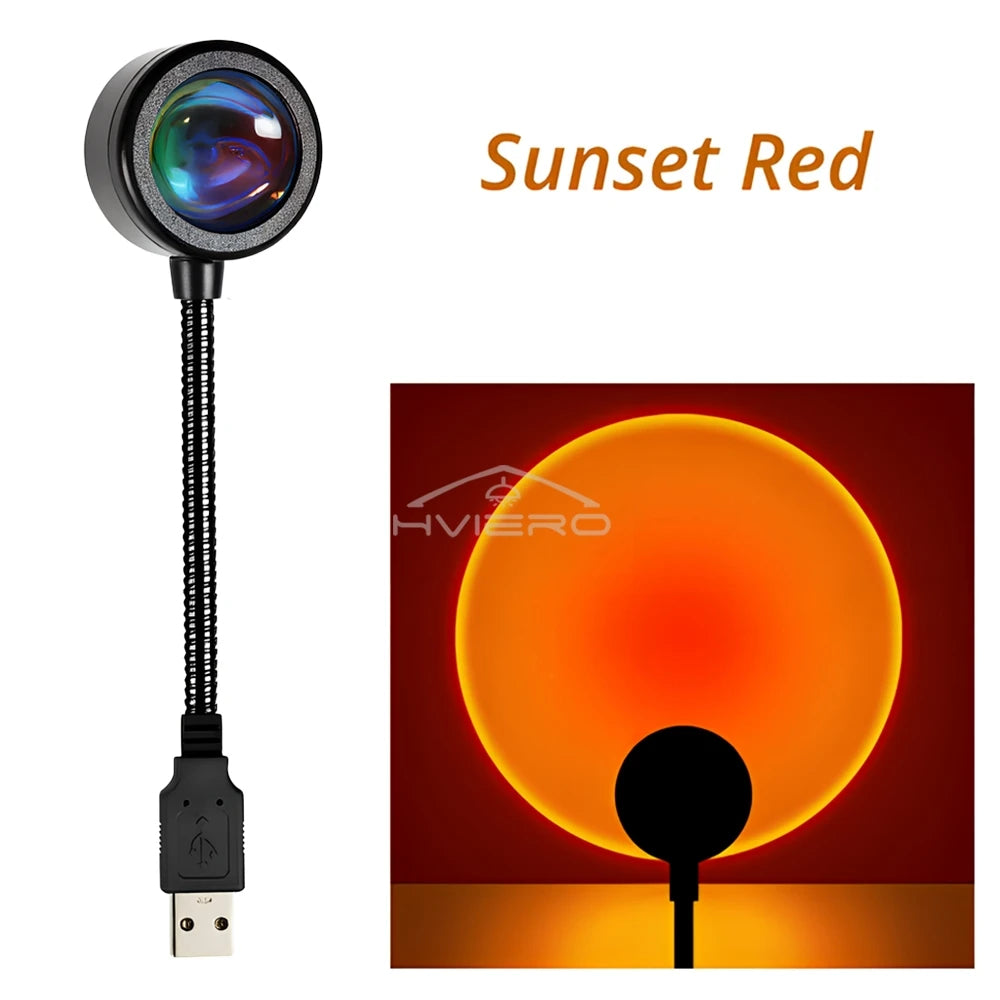 LED Sunset Lamp USB Projector – Mood Night Light for Bedroom
