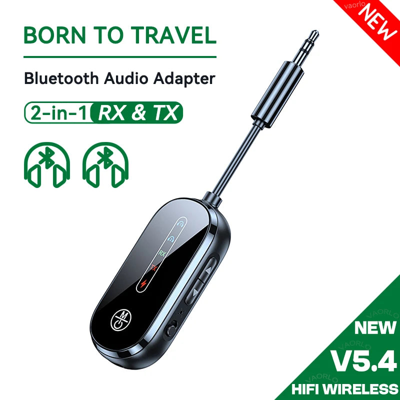 2 In 1 Bluetooth 5.4 Transmitter Receiver Stereo 3.5mm AUX Airplane Audio Wireless Adapter Mic for TV PC Headphone Car Aircraft Oasis Select C83Pro