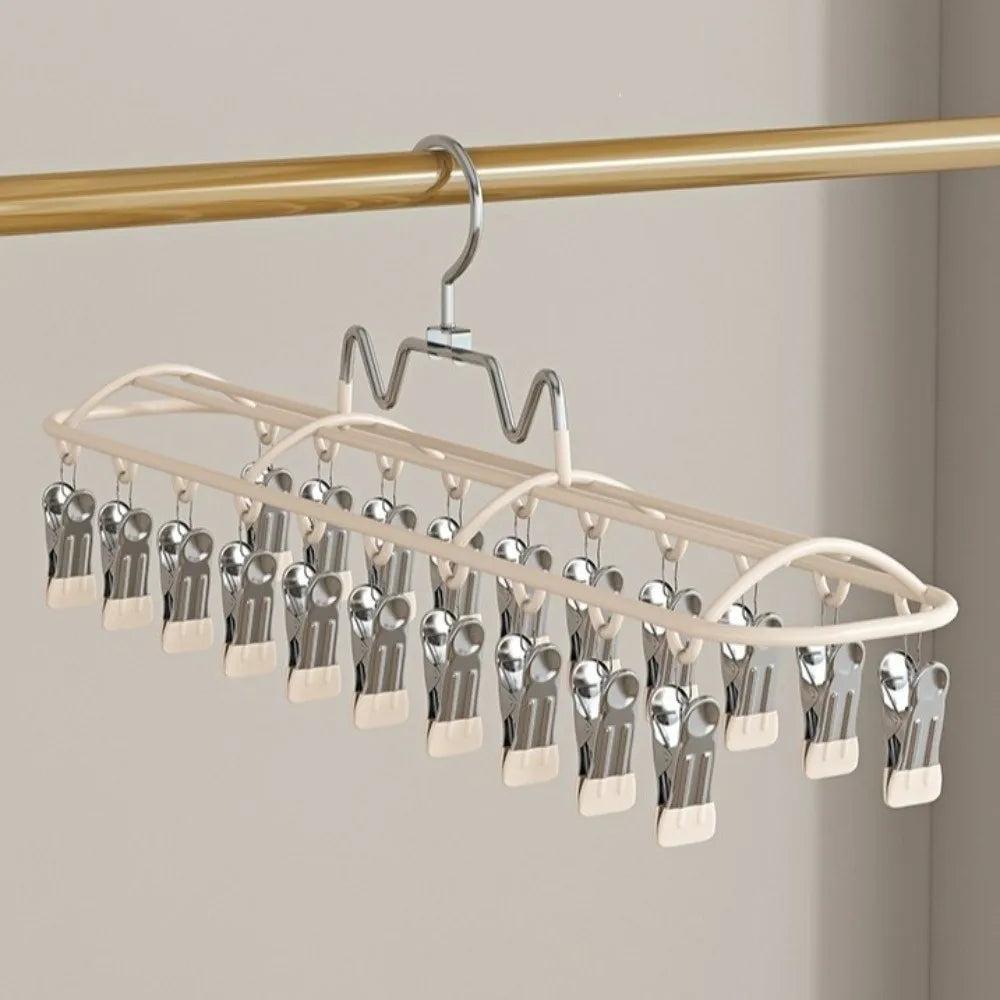 Portable Windproof Stainless Steel Clothes Drying Hanger