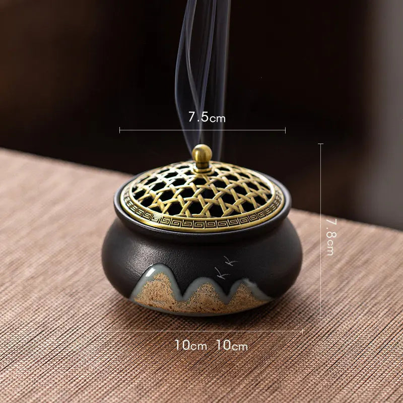 Landscape Themed Incense Burner For Home Ideal For Creating Calm Ambiance And Adding Elegant Touch To Relaxation Spaces Oasis Select black
