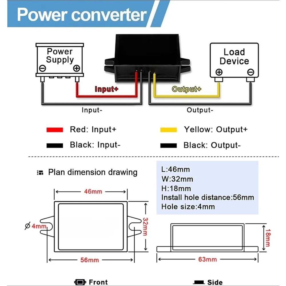 DC/DC Converter Regulator 36V 48V Step Down To 12V 2A Reducer Buck Power Converter Waterproof Module Transformer For Golf Cart Oasis Select