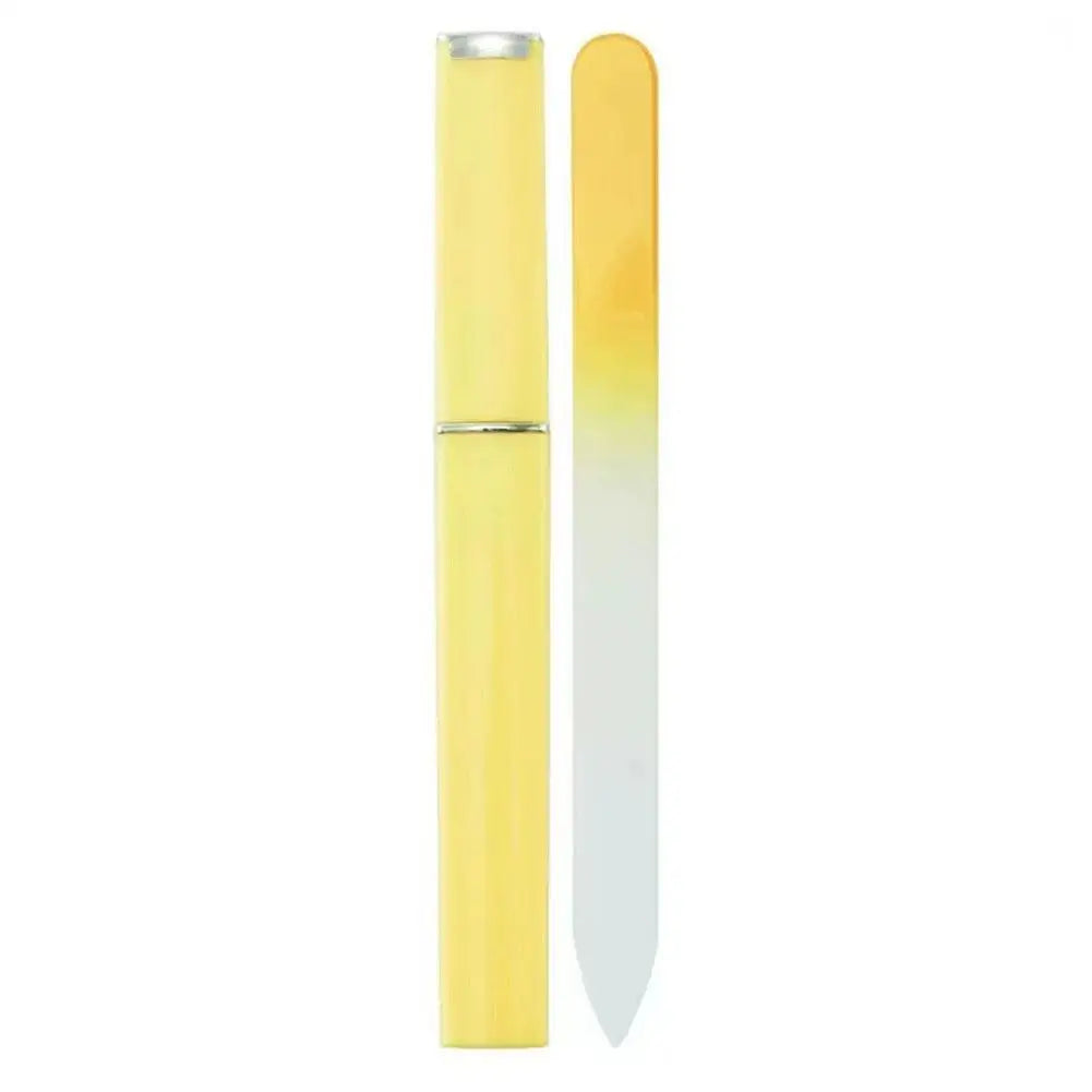 Glass Nail File Double-Sided Crystal Nail File with Case Glass Nail File Oasis Select yellow