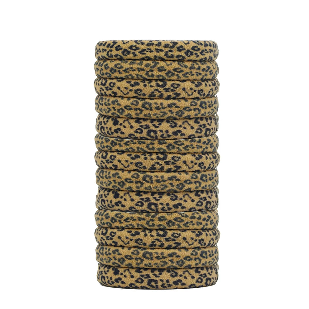 50pcs Seamless Elastic Hair Ties No Damage Ponytail Holders Leopard Animal Print Bands for Women Girls Thin Thick Hair Accessory Oasis Select B