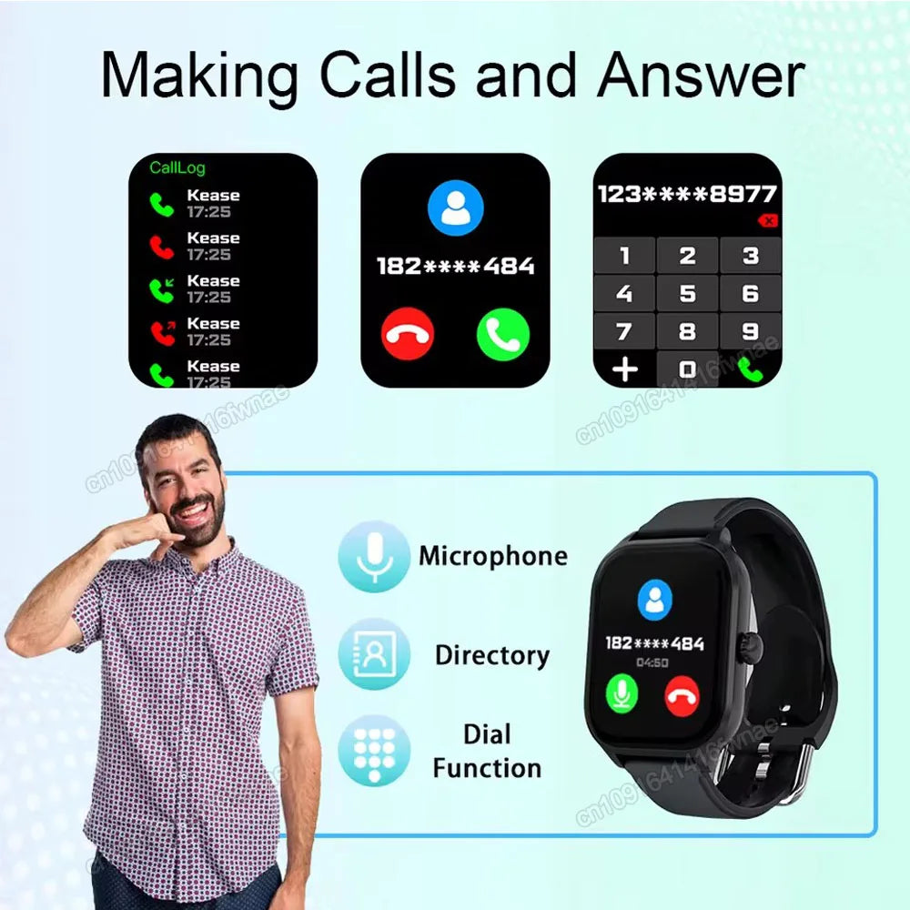 2.01" Smart Watch – Bluetooth Calls, Heart Rate & Fitness Tracker