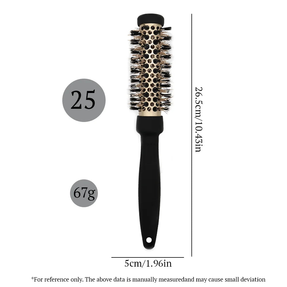 Hair Brush Comb Professional High Temperature Resistant Ceramic Iron Round Comb 5 Sizes For Blow Dry Salon Styling Tools Oasis Select LG01-25