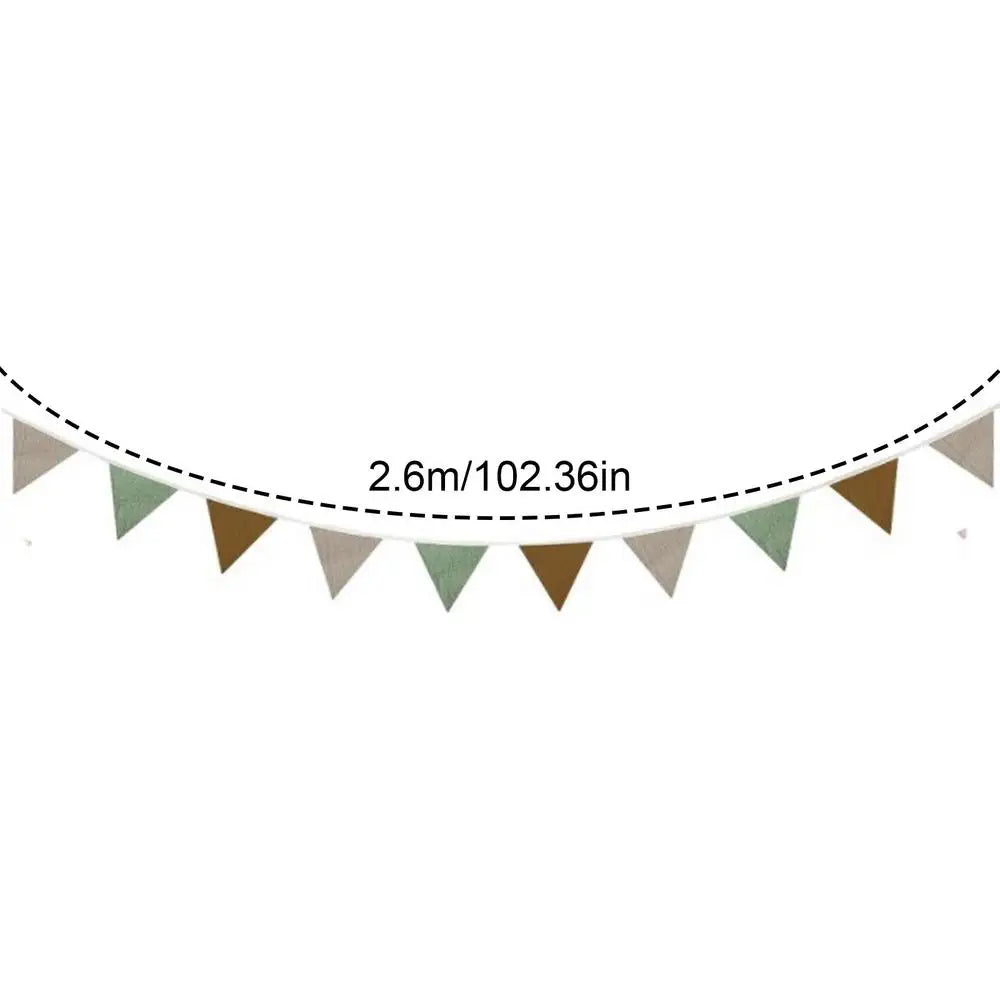 Pennant Banner Flags Nursery Bunting Banner Flags Washable Cotton Fabric Triangle Pennant Garlands for Living Room and Bedroom Oasis Select green