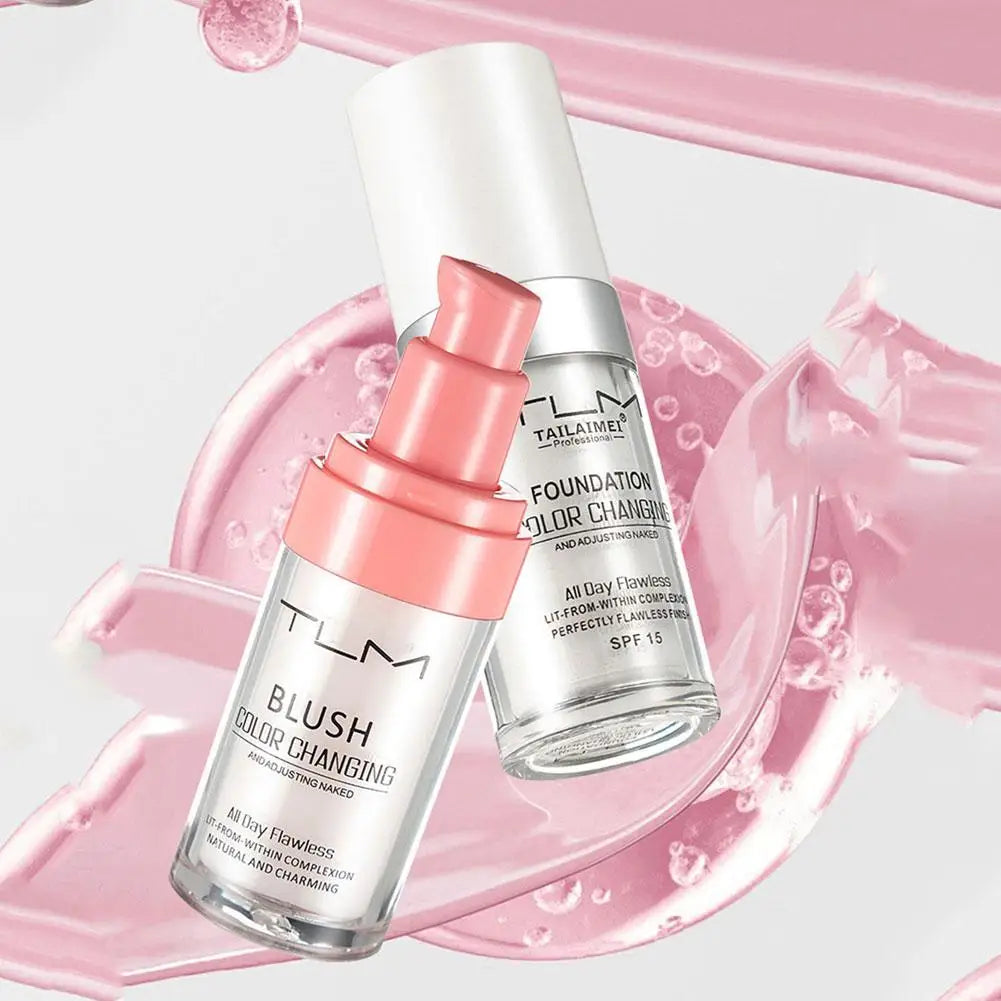 Warming Blush Liquid Foundation Temperature Color Changing Foundation, Naturally Blends Moisturizing Foundation Base Makeup 30ml Oasis Select