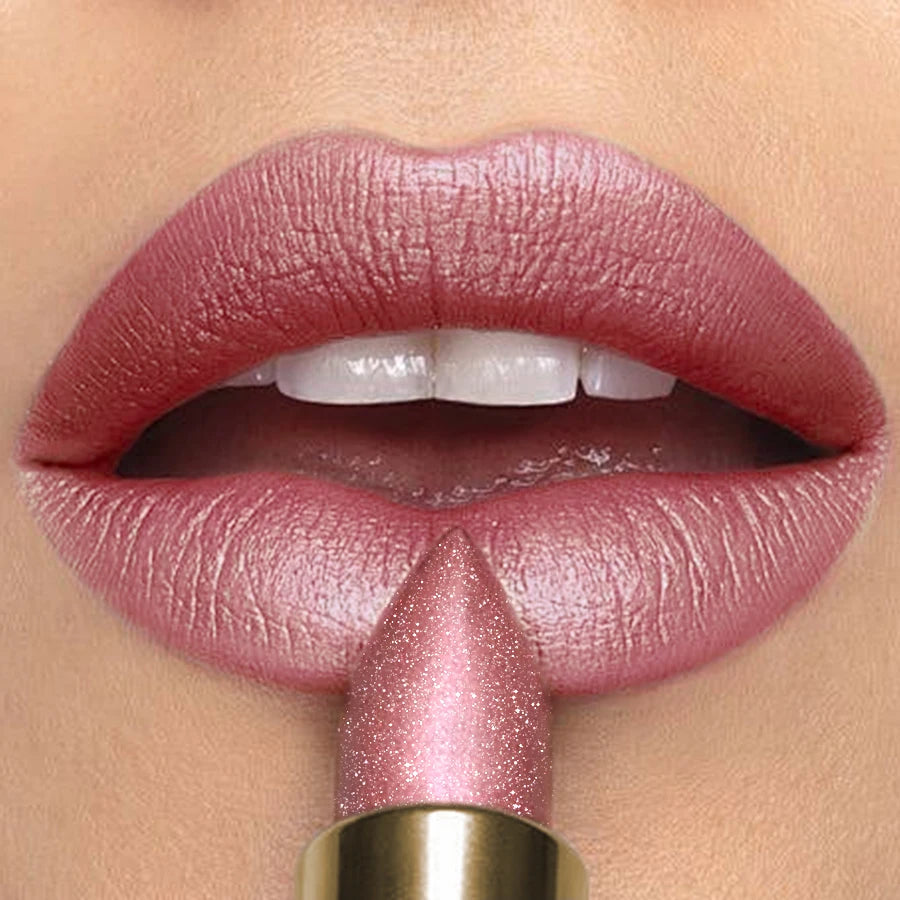 KAFURUX Metallic Glitter Lipstick – 16 Colors, Waterproof