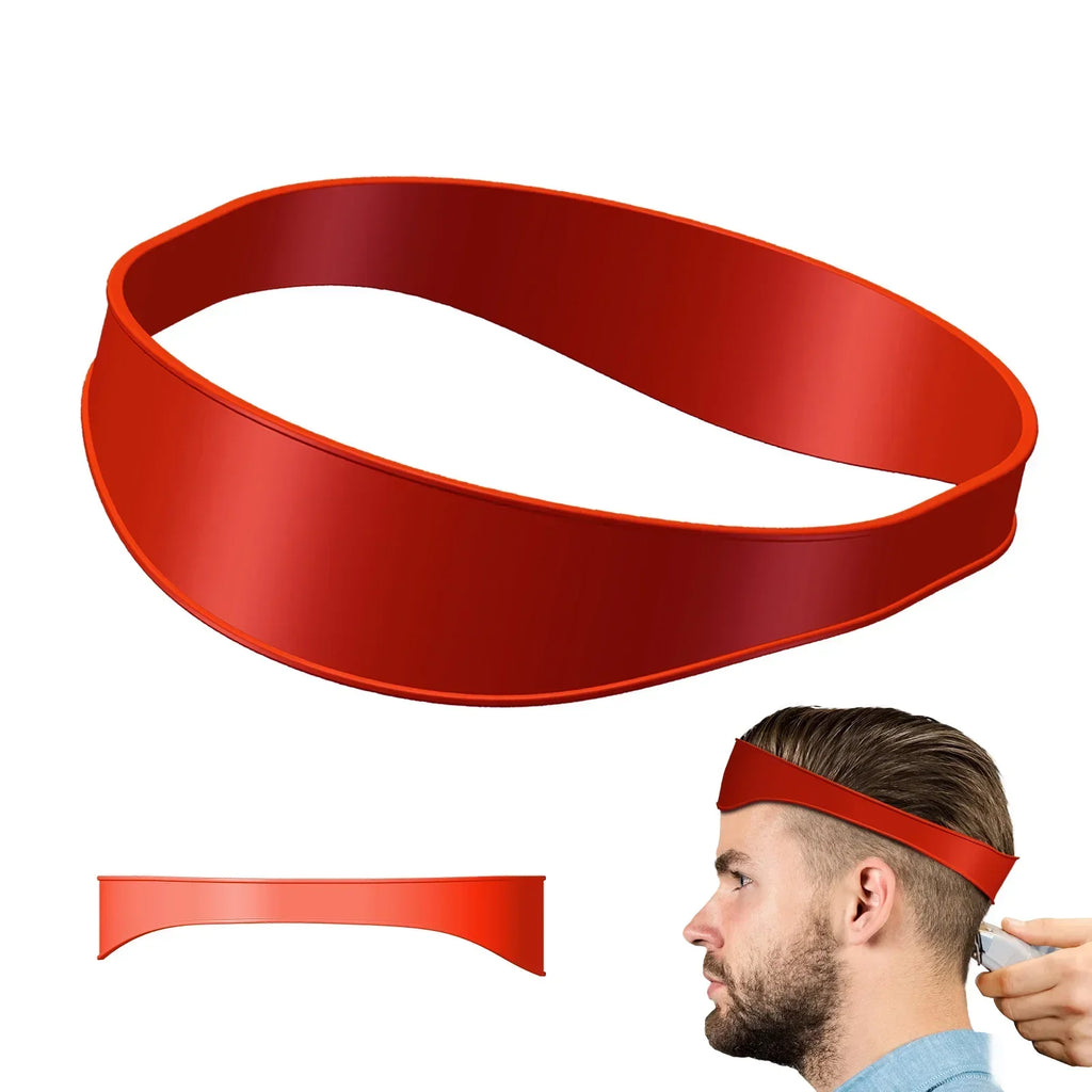 DIY Home Hair Trimming Haircut Curved Headband Silicone Neckline Shaving Template Hair Cutting Guide Barber Hair Styling Tools Oasis Select red