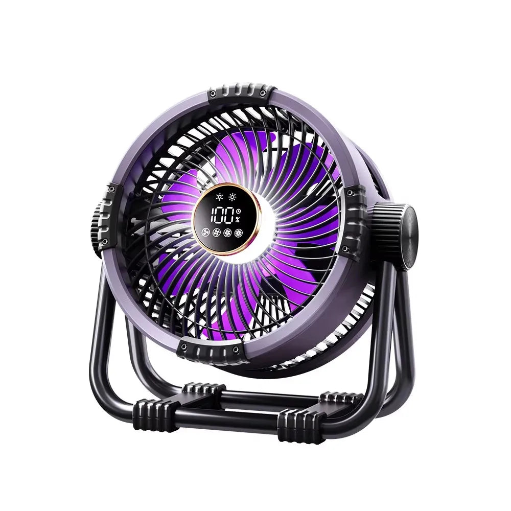URGGU 20000mAh Rechargeable Camping Fan with Hook & LED Light