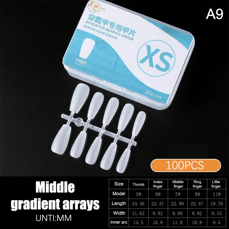 100pcs Press On Nail Tips Full Cover Ultra-Thin False Nails Patches Gel Nails Extension System Clear Fake Nails Art Accessories Oasis Select A10