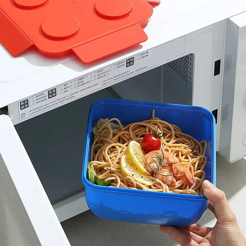 Lunch Box DIY Building Block Portable Modular for Children Student Outdoor Picnic Bento Food Storage Container Fruit Salad Box Oasis Select