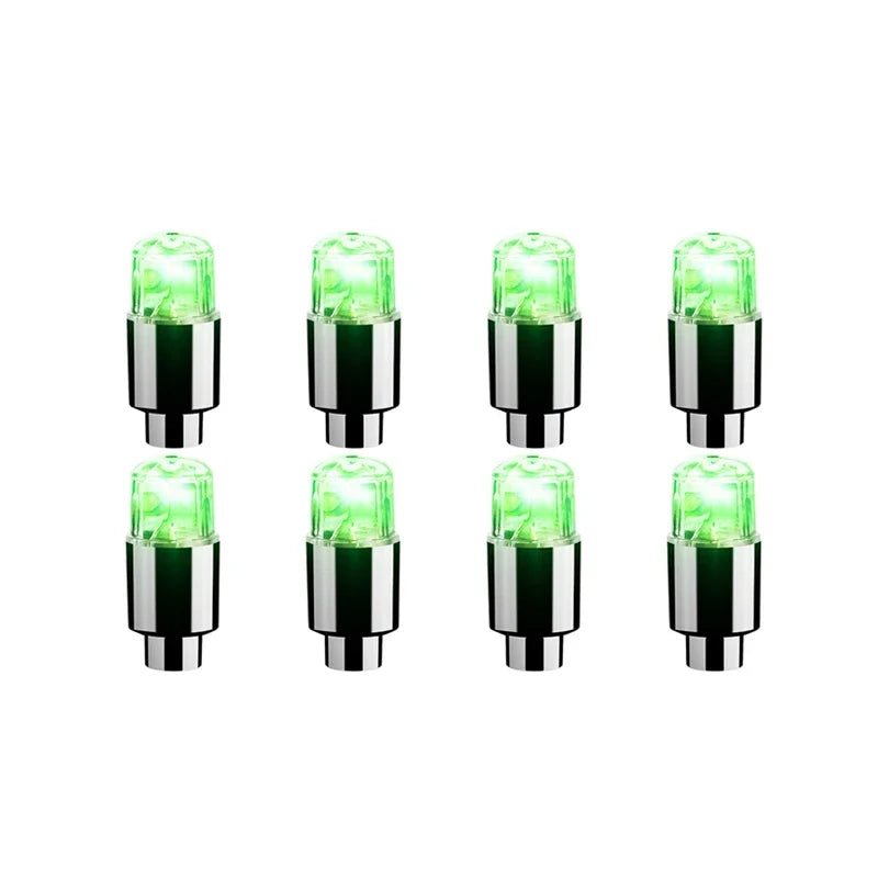 2/4/8Pcs Tire Valve Cap Lights Durable Tire Lights For Car Air Valve Caps With Lights For Motorcycles Bicycles Electric Vehicles Oasis Select 8Pcs Green