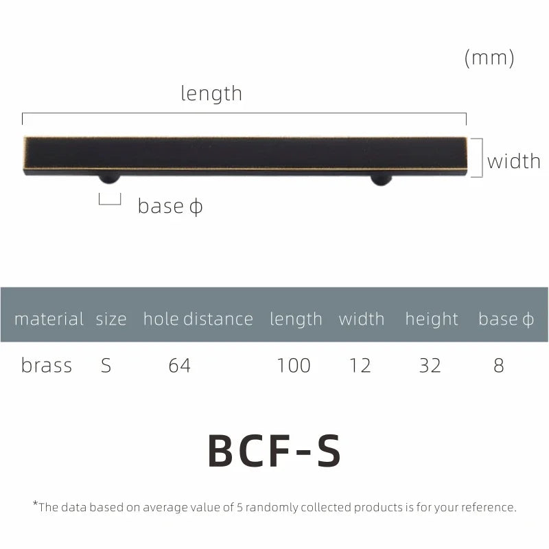 Brass Furniture Handles Modern Wardrobe Dresser Cupboard Drawer Cabinet Door Long Square Black/Gold Pulls Knobs Oasis Select BCF-S