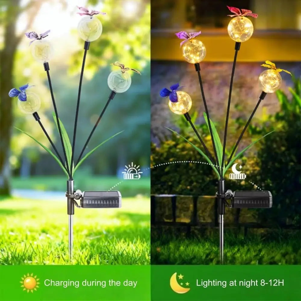 Solar Butterfly Garden Lights – 6/8 Head Color Changing Stake