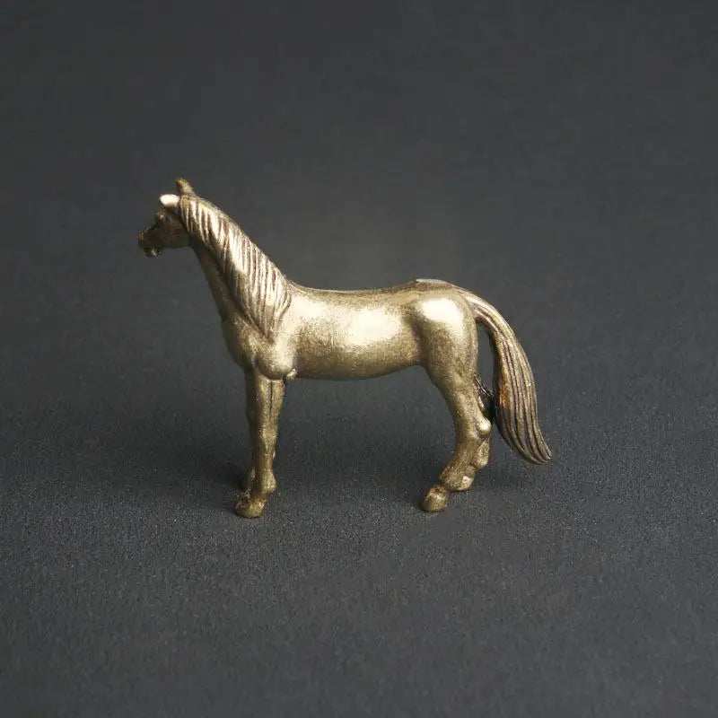 Miniature Bronze Brass Horse Figurine Sculpture Animal Statue Pure Copper Desktop Decoration Artwork for Home Decor Oasis Select