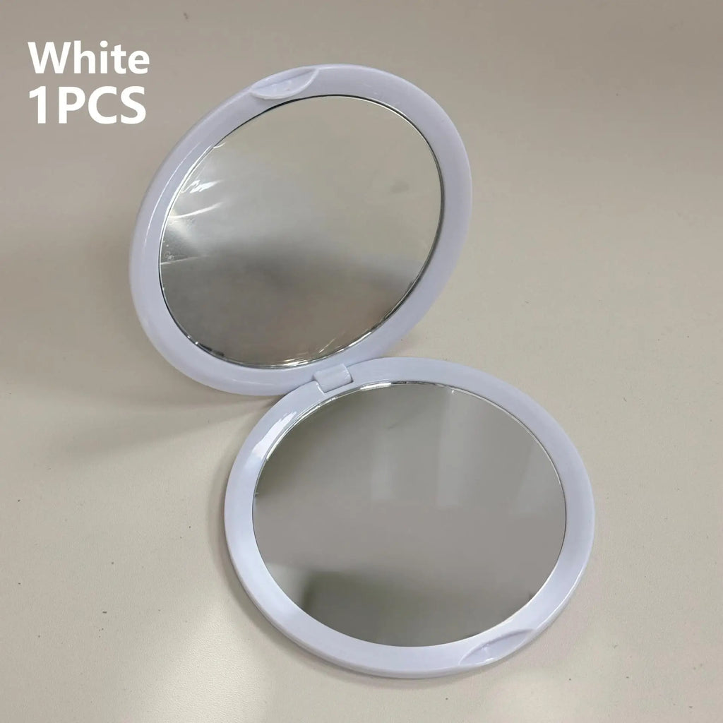 50X Portable Makeup Mirror Travel Magnifying Double-sided Folding Vanity Mirror High Definition Glass Portable Pocket Mirror Oasis Select White