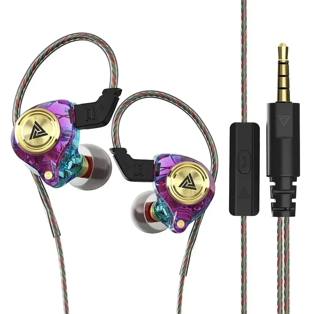 QKZ CK5 FiLe Wired Earphone Professional Gaming And Sports Noise Cancelling Headphones with Microphone HiFi Music Earphone Oasis Select Purple