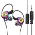 QKZ AK3 FiLe Wired Earphone with Microphone HiFi Music Monitor Bass Headphones Noise Cancelling Headset For Sport Gaming Earbuds Oasis Select Purple