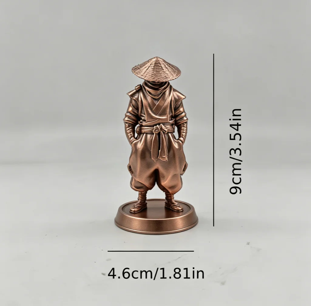 Japanese Samurai Figurine Traditional Retro Samurai Style Statue Zen Warrior Ornaments for Home Office Desk Tea Room Shelf Decor Oasis Select Standing Ninja 5 9x5.2x4.7cm