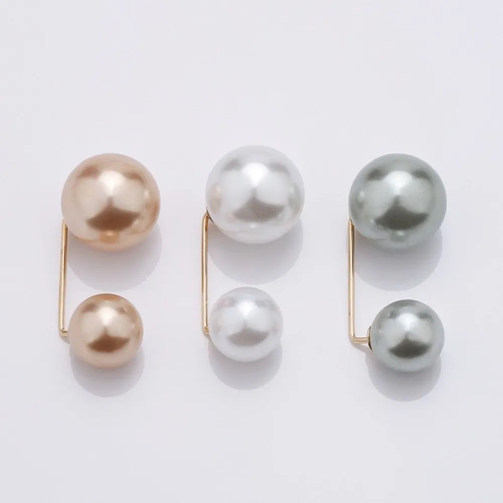 3/6/8PCS Double Head Pin Pearl Brooch Adjustable Collar Clip DIY Sewing Waist Fastening Pins Non-Slip Multi-Purpose Oasis Select