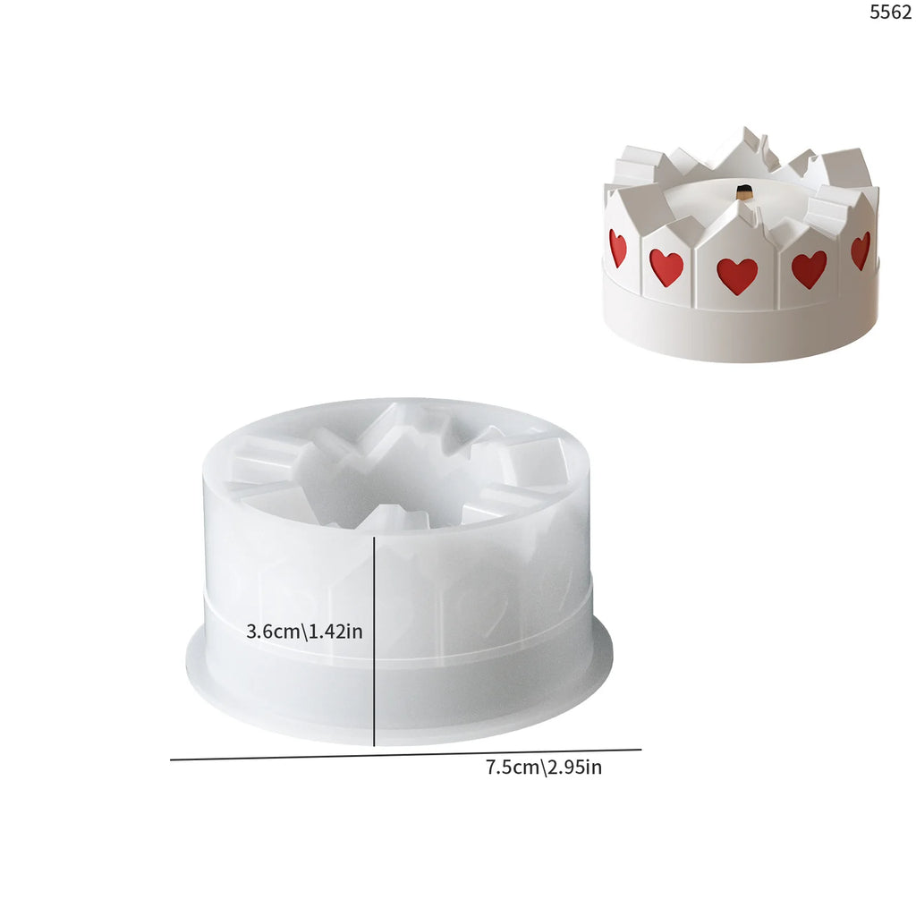 DIY Home Decor Round Candle Holder Silicone Mold Love Ring House Flowerpot Making Plaster Resin Molds Storage Container Casting Oasis Select