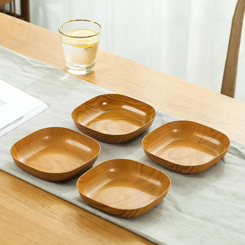Japanese Wood Grain Square Plate 15cm – PP Dinnerware
