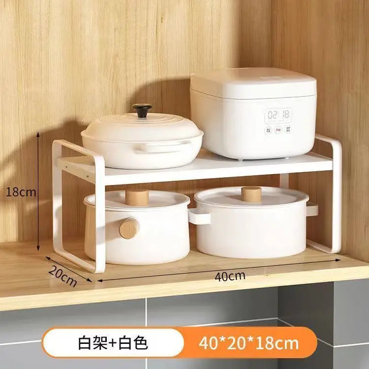 Countertop Kitchen Storage Rack – Layered Cabinet Organizer
