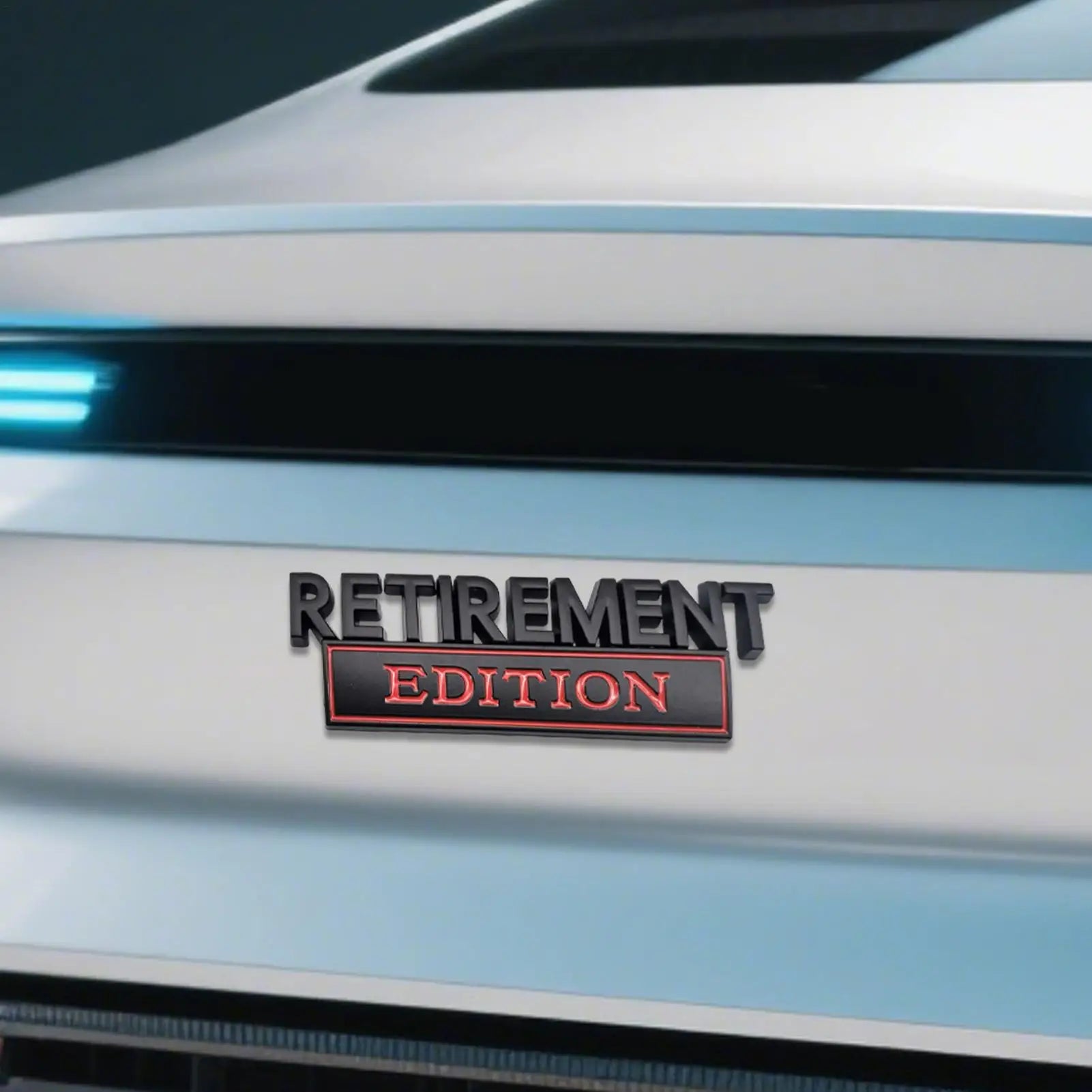 Car Badge Retirement Edition Car Stickers 3D Metal Automotive Vehicle Exterior Sticker for SUV Tailgate Trunk Door Hood Bumper Oasis Select