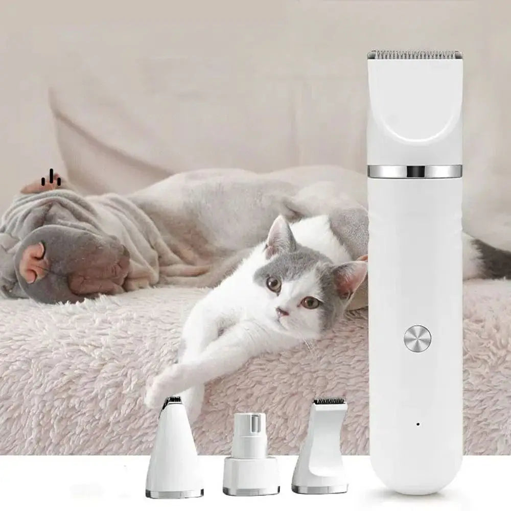 4-in-1 USB Rechargeable Electric Pet Hair Clipper | Low Noise