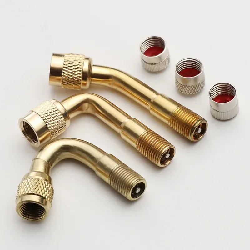 2 Pcs Motorcycle 45 90 135 Degree Angle Bent Valve Adaptor Tyre Tube Valve Extension Adapter for Truck Car Moto Bike Oasis Select