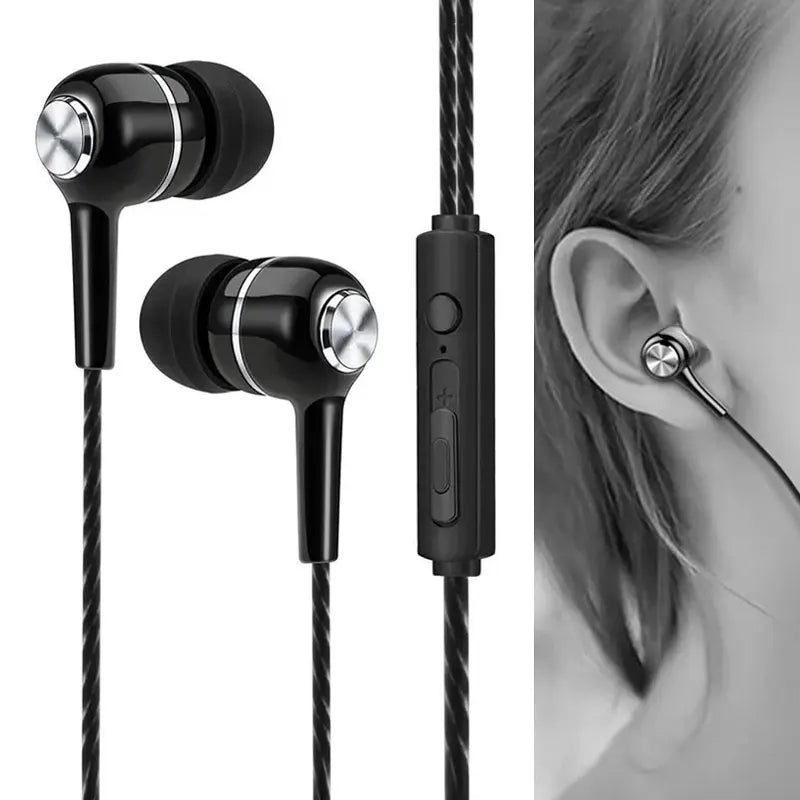3.5mm Wired Headphones In Ear Headset Wired Earphones with Microphone Bass HiFi Stereo Earbuds Sports In-line Control For Phones Oasis Select